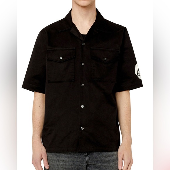 NWT - Diesel Men’s Bowling Shirt with Utility Logo - Size 52 / XL - Picture 2 of 10